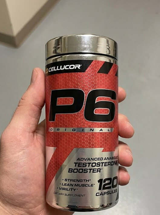 holding bottle of p6