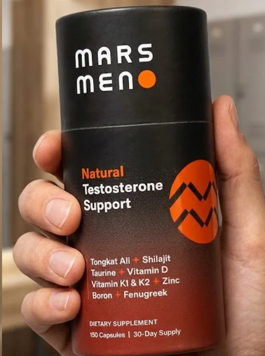 holding bottle of mars men